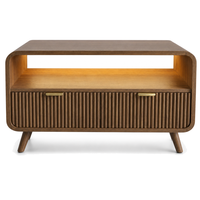 Table basse moderne à LED avec étagère de rangement, meuble de bureau écologique et durable, table basse nordique