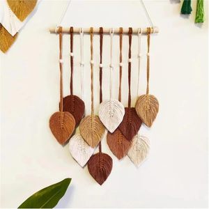 เครื่องประดับใบไม้ทอมือแบบใหม่ สไตล์โบฮีเมียน ตกแต่งผนังห้องนอนบ้าน - Product Image 3
