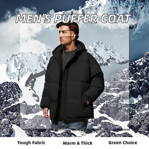 Ventes en gros de parkas décontractées pour hommes, <span class=keywords><strong>manteau</strong></span> matelassé à capuche, épais, isolé, polyester écologique, vêtements d'extérieur d'<span class=keywords><strong>hiver</strong></span>, marque personnalisée - Product Image 2