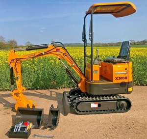 Mini-excavatrice sur chenilles RHINOCEROS XN08 880 kg, légère, diesel Euro V, avec grappin, tarière, ripper, râteau, pince, marteau et <span class=keywords><strong>remorque</strong></span> - Product Image 3