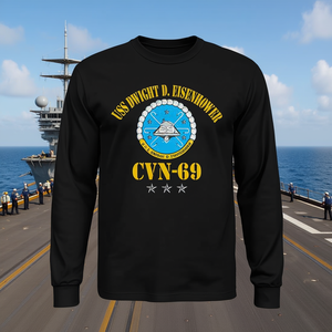 Uss Dwight D Eisenhower Cvn-69 Camiseta de manga larga para veteranos del portaaviones - Product Image 3