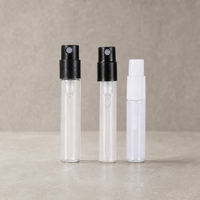 Flacon pulvérisateur tubulaire transparent OEM ODM avec bouchon à vis, atomiseur à fine brume, diffuseur à bâtonnets pour test de parfum de luxe