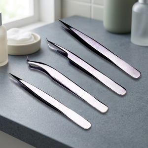 Pinzas de Extensión de Pestañas Mini Inclinadas de 10 mm, de Acero Inoxidable de Alta Calidad, Precisión y Durabilidad, Color Rosa Neón y Verde - Product Image 3