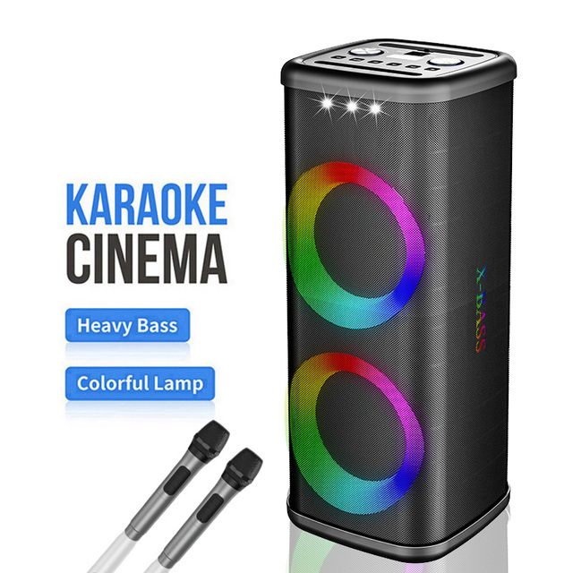 JBK-8805 JBK-8806 High Quality 8'*2 Party Speaker Newest RGB Light Wireless BT Speakers With Wireless Connection/radios/USB