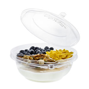 Tazón de inserción desechable sostenible de 3 compartimentos 15.4X15.4X12 Embalaje de ensalada de alimentos de plástico reciclable a prueba de manipulaciones - Product Image 5