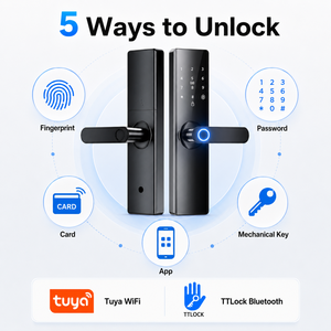 2026 A22 Tuya WiFi TTLock Bluetooth Smart Door Lock Biometric Fingerprint Keyless Digital Lock for Wooden Door OEM Digital Lock - Product Image 4