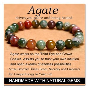 Unisex 8mm quarzo pietra naturale con perline classico modello chiave braccialetto per <span class=keywords><strong>uomo</strong></span> donna carta regalo inclusa - Product Image 6