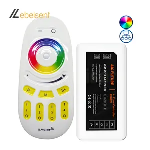 4-Zone RGBW LED Strip Light Controller, DC 12V-24V, 4-Channel PWM Dimmer with 2.4G RF Wireless Group Remote Control