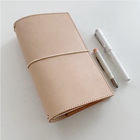 Carnet de voyage/agenda en similicuir souple avec logo personnalisé en relief et bande élastique, prix modéré