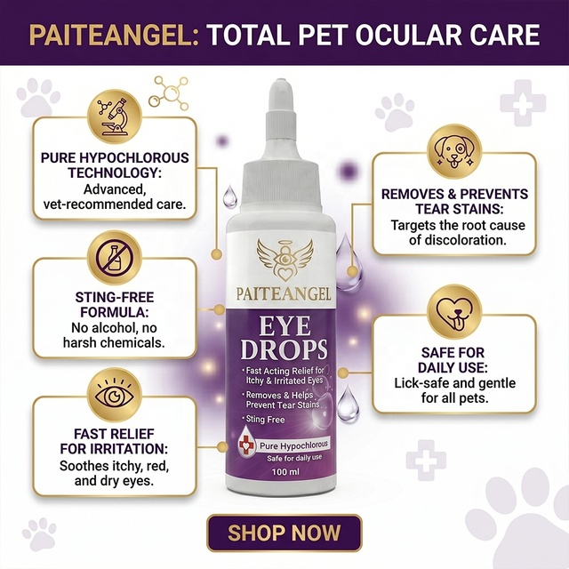 Luxury Pet Eye Drops 100ml Hypochlorous Acid Tear Stain Remover Allergy Relief Sting Free Dog Eye Wash Daily Cleaning Custom