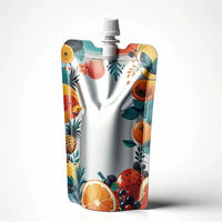 Poche à Bec Personnalisée Imprimée pour Jus, Emballage Alimentaire Plastique, Sachet de Boisson Réutilisable pour Recharge de Liquide