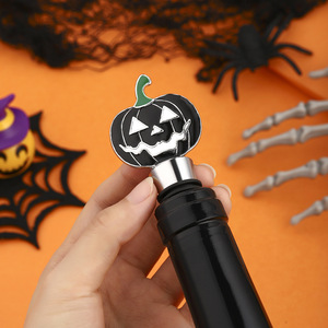 Halloween Pumpkin <b>Wine</b> <b>Stoppers</b> Zinc Alloy Sealing Bottle <b>Stopper</b> Party Decor Gift - Product Image 3