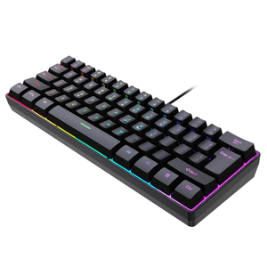 61-<b>Key</b> RGB Backlit Wired Gaming Keyboard 60% Compact Design Ergonomic <b>USB</b> Interface Waterproof Mini Mechanical Feeling for PC Co - Product Image 2