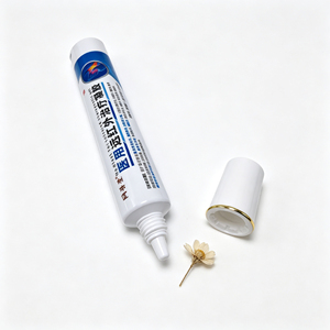 Customized aluminum <strong>plastic</strong> flexible <strong>hose</strong> with silver edge cap for packaging of cosmetics skin care products and lotion - Product Image 2