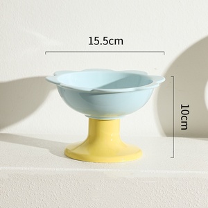 Comedero para Gatos con Diseño de Flor, de Cerámica, con Base Alta, Antideslizante, Protección Cervical, para Perros y Gatos - Product Image 6