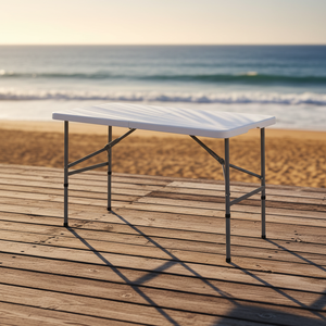 Table pliante d'extérieur 6 pieds (180 cm) de long, design moderne, structure en plastique et en fer - Product Image 3