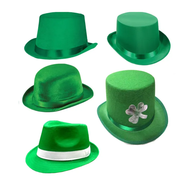 Deluxe Velure St Patrick's Day Green Derby Party Hat Irish Green St Patricks Day Ireland Top Hat