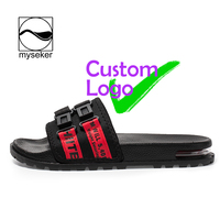 Sandales à glissière tendance pour hommes, chaussures à bout ouvert antidérapantes avec impression en pente, 48 options de taille
