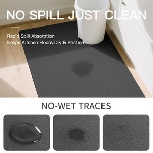 Tapis de poubelle minimaliste en diatomite, rectangulaire, antidérapant, couleur unie, tapis de cuisine facile à nettoyer, séchage rapide, protecteur de sol absorbant - Product Image 5