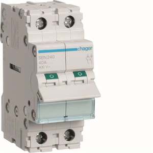 SBN240 Personalizzabile con Interruttore Non Automatico Hagers 2P 40A 400V AC 2 Moduli DIN - Product Image 1