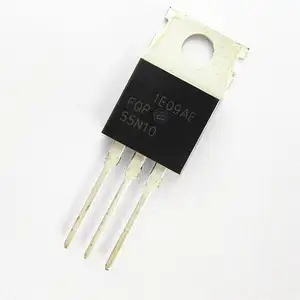 Transistor Mosfet N-CH, componente electrónico ATD, 100V, 55A, TO220-3, FQP55N10, FQP, 55N10