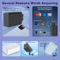 Chargeur rapide GaN PD 65W Prise UK/US/EU/AU Port USB C Chargeur de téléphone portable Type C Adaptateur de chargeur mural pour ordinateur portable tablette