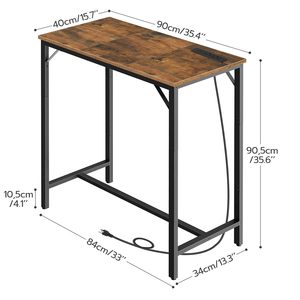 Mesa de Bar SENYU con Estación de Carga, Mesa Rectangular de Pub, Mesa Alta para Café, Mesa de Barra, Mesa de Comedor Larga y Estrecha - Product Image 4