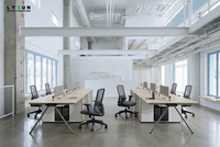 Bureau de travail modulaire ergonomique extensible en bois MFC moderne, design écologique pour immeuble de bureaux - Vente en gros