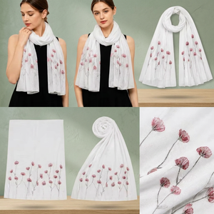 Pañuelo Modal Teñido con Plantas Ethereal Cream - Manta Fluida y Accesorio para el Cuello de un Estilo Soñador y Femenino - Product Image 2