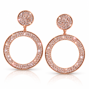 Orecchini Pendenti Geometrici Rotondi per Donne, Design Circolare Scintillante, Orecchini Pendenti Audaci per Uso Quotidiano e Feste Serali - Product Image 1