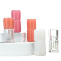 Tube de brillant à lèvres transparent en ABS de 3 ml, rose, pour emballage de gloss, tubes distributeurs de boue à lèvres colorée effet gelée