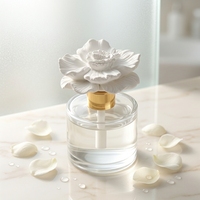 Diffuseur de parfum d'ambiance en cire parfumée à la fleur de porcelaine, fait main, en bouteille de verre de 50 ml, pour la maison