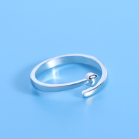 Bague de couple minimaliste populaire en forme de cœur, ajustable, pour fiançailles ou promesse, bijou tendance