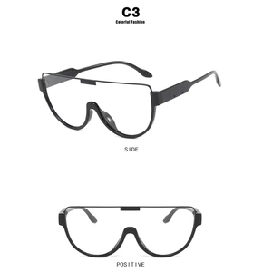 Gafas <span class=keywords><strong>de</strong></span> <span class=keywords><strong>Sol</strong></span> <span class=keywords><strong>de</strong></span> Una Pieza con <span class=keywords><strong>Lentes</strong></span> Grandes y Montura Media, Elegantes para Mujer, Color Marrón Oscuro, Protección UV400 - Product Image 4