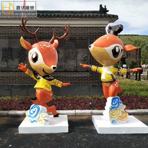 Escultura de Ciervo de Fibra de Vidrio, Decoración de Jardín para Exteriores, Figura de Animal Hecha a Mano para Montar en el Suelo - Product Image 2