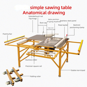 Multi Function Folding Portable Small Sliding Table Saw 45 Degree Double Blade Panel Saw Wood Saw Carpentry Machines