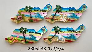 Imán de nevera personalizado de poliresina sostenible con diseño náutico de playa de <span class=keywords><strong>Mallorca</strong></span>: delfín, tabla de surf, tortuga, palmera, hogar - Product Image 6