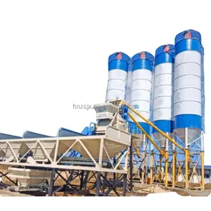 Official Manufacturer HZS75 Stationary Concrete Batching Plant with Aggregate Storage Hopper 75m3/h Productivity for Sale