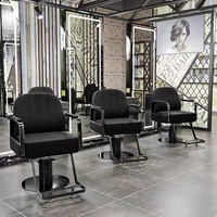 Chaise de barbier en métal antique avec équipement de salon de coiffure en cuir véritable Application d'atelier de salon de coiffure de meubles