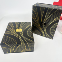 Boîte cadeau magnétique de luxe à double porte personnalisée en gros avec estampage à chaud doré pour l'emballage de parfums