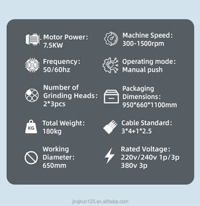 Бетоношлифовальная машина JINGKUN 650 мм с двумя головками, 7,5 кВт, ручная, высокоэффективная, для полировки отвержденных эпоксидных полов, напрямую от производителя - Product Image 6