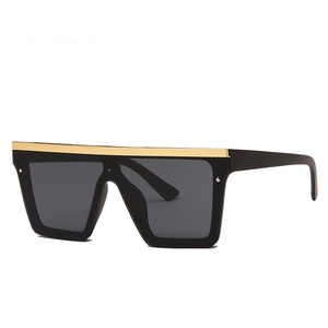 Wholesale Custom Logo Metal Frame UV400 Acrylic Lenses One Piece Fashion Sunglasses - Product Image 1