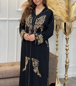 Fabricants de Vêtements Musulmans <span class=keywords><strong>Djellaba</strong></span> <span class=keywords><strong>Marocaine</strong></span> de Luxe Personnalisée Faite Main Scintillante à Cristaux pour Femmes - Product Image 1