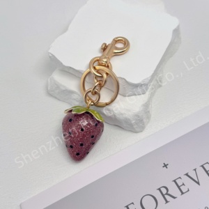 High Quality Creative Fruit Series Cute Car Strawberry Bag Pendant Women's <b>Key</b> <b>Ring</b> Strawberry <b>Key</b> Chain - Product Image 5