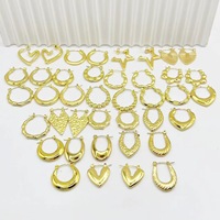 Pendientes de Aro Geométricos de Acero Inoxidable al por Mayor, Pendientes de Aro Minimalistas Modernos Chapados en Oro de 18K, Joyería de Lujo para Mujer