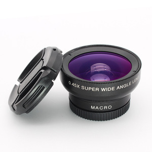 Objectif de téléphone portable Super grand angle <span class=keywords><strong>Macro</strong></span> 0.45X 2in1 avec clip pour iPhone Android Téléphone portable Prise de vue universelle - Product Image 1