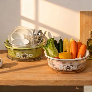 Babo Double Layer Colander Sink Basket With Drain Plate For Vegetable Fruit Washing Kitchen Use - Product Image 1