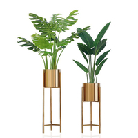 Vente en gros de jardinières intérieures et extérieures pour pots de fleurs en fer forgé avec cadre en métal antique galvanisé