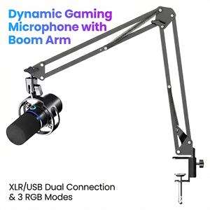 Micrófono de Condensador USB/TIPO-C, Micrófono para Computadora, Cableado, 3 Modos de Iluminación, Silenciador de un Toque, Control de Volumen con Reducción de Ruido - Product Image 2
