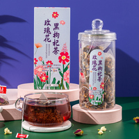Livraison Directe Usine Anhui Mélange de Baies de Goji Noires, Mûres, Roses et Poria 195g Thé en Boîte Petite Format Emballage Individuel 12 Mois
